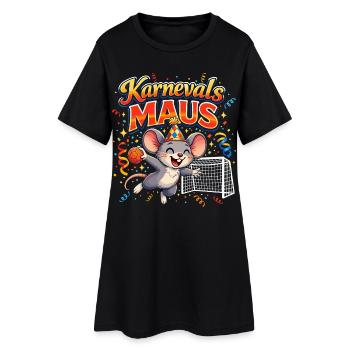 Karnevalsmaus Handball Geschenk Lustig Fasching - Frauen T-Shirt-Kleid - Schwarz - Vorne