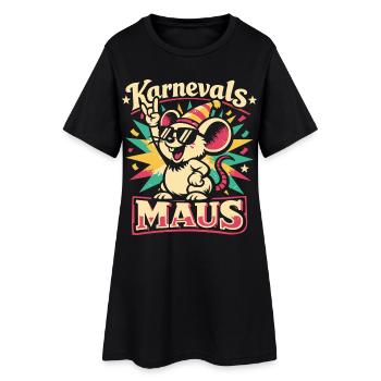 Karnevalsmaus Rock Musik Lustig Geschenk - Frauen T-Shirt-Kleid - Schwarz - Vorne