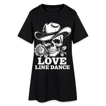 Danse en ligne d’amour Cowboy Skull - Robe T-shirt Femme - noir - Devant