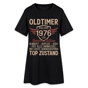 50. Geburtstag Shirt – Oldtimer 1976 Vintage Retro - Frauen T-Shirt-Kleid - Schwarz - Vorne