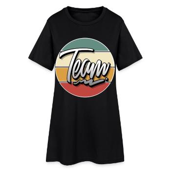 Team - Frauen T-Shirt-Kleid - Schwarz - Vorne