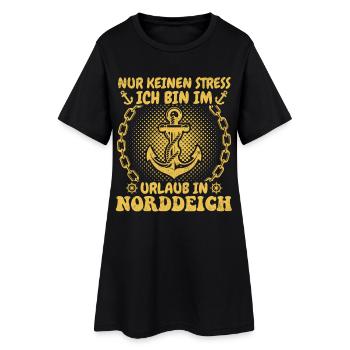 Vacances en mer du Nord NE T’INQUIÈTE PAS, JE SUIS EN VACANCES - Robe T-shirt Femme - noir - Devant