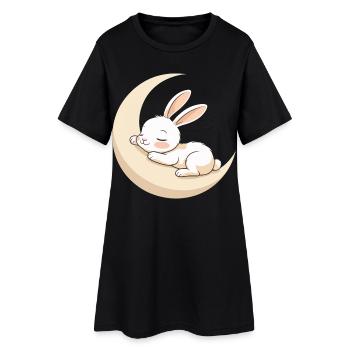 Rêve de lapin lunaire - Robe T-shirt Femme - noir - Devant