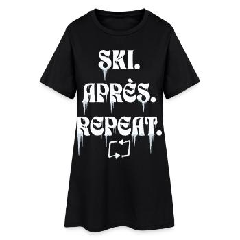 Ski Après Repeat - Robe T-shirt Femme - noir - Devant