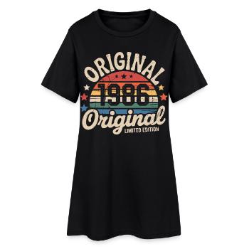 1986 Vintage Édition limitée Cadeau 1986 - Robe T-shirt Femme - noir - Devant