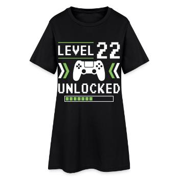 22e anniversaire niveau 22 débloqué - Robe T-shirt Femme - noir - Devant