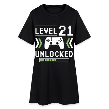21st Birthday Level 21 unlocked - Women’s T-Shirt Dress - black - Front
