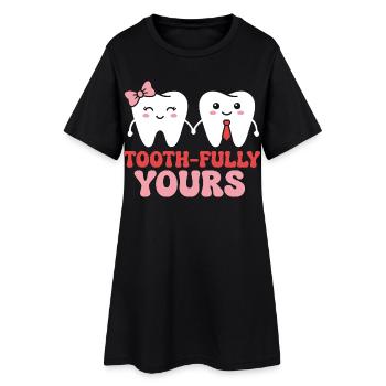 Paar zahnmedizinische Assistentin Zahnarzt - Frauen T-Shirt-Kleid - Schwarz - Vorne