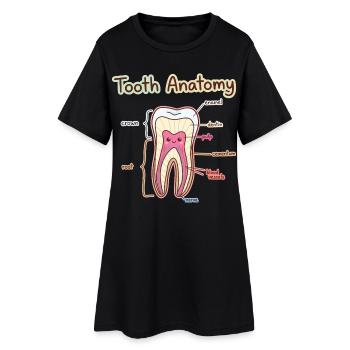 Tooth Anatomy Dental Assistant Dentist - Women’s T-Shirt Dress - black - Front