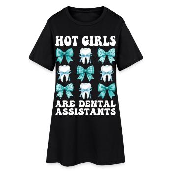 Filles assistantes dentaires drôles - Robe T-shirt Femme - noir - Devant