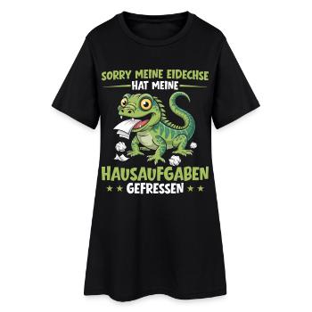 Le lézard a mangé mon élève de devoir - Robe T-shirt Femme - noir - Devant