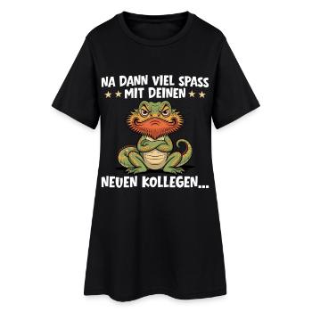 Job Change Funny Lizard - Colleague Farewell - Women’s T-Shirt Dress - black - Front