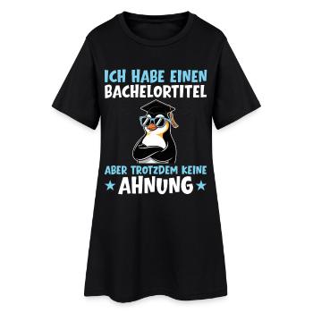 Bachelortitel aber trotzdem keine Ahnung - Frauen T-Shirt-Kleid - Schwarz - Vorne