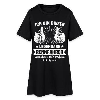 Rennfahrer Legende - Frauen T-Shirt-Kleid - Schwarz - Vorne