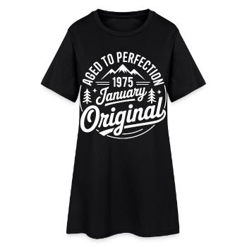 janvier 1975 – Édition outdoor aventure vintage  - Robe T-shirt Femme - noir - Devant