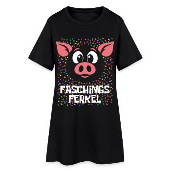 Le Porcelet du Carnaval | Déguisement costumé de carnaval - Robe T-shirt Femme - noir - Devant