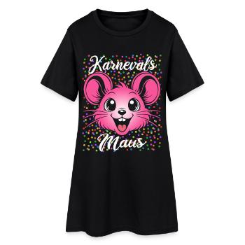 Karnevals Maus | Partner Kostüm Damen - Frauen T-Shirt-Kleid - Schwarz - Vorne