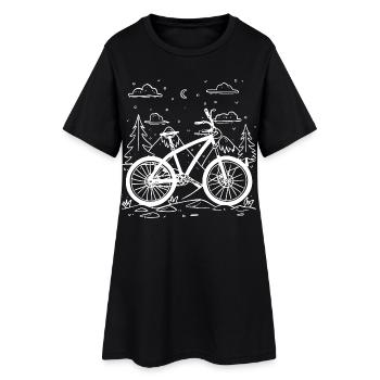Cycliste de dessin animé - Robe T-shirt Femme - noir - Devant