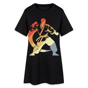 Croquis de Karateka - Robe T-shirt Femme - noir - Devant