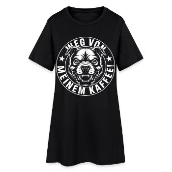 Funny Coffee Shirt with Angry Dog - Women’s T-Shirt Dress - black - Front