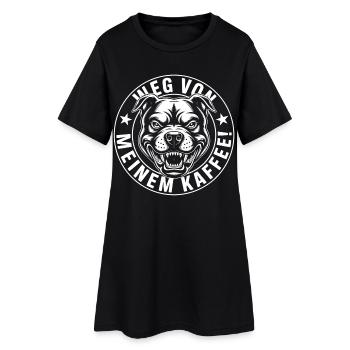 Hands Off My Coffee – Lustiges Kaffee-Shirt - Frauen T-Shirt-Kleid - Schwarz - Vorne