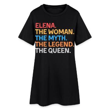 Elena Die Frau Der Mythos Die Legende Die Königin - Frauen T-Shirt-Kleid - Schwarz - Vorne