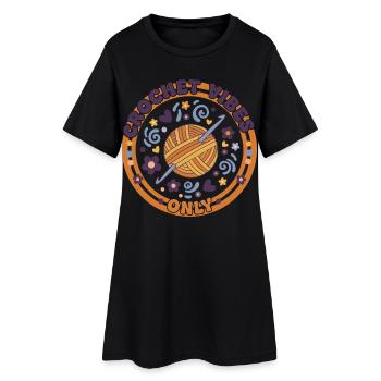 Vibrations au crochet : seulement drôles, amateur du crochet - Robe T-shirt Femme - noir - Devant
