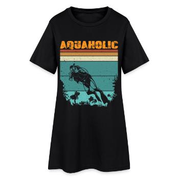 Dicton vintage du design rétro des plongeurs - Robe T-shirt Femme - noir - Devant