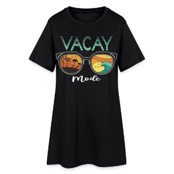 Vacances amusantes et design de surfeurs - Robe T-shirt Femme - noir - Devant