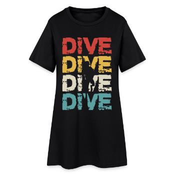 Design rétro vintage diver - Robe T-shirt Femme - noir - Devant