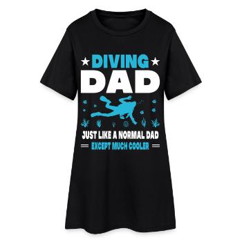 Père de plongée – Cadeau de plongeur drôle pour les papas - Robe T-shirt Femme - noir - Devant