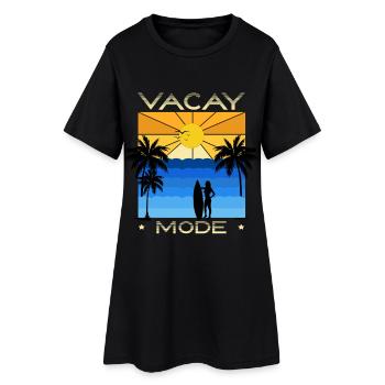 Vacances amusantes et design de surfeurs - Robe T-shirt Femme - noir - Devant