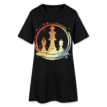 Pièces d’échecs dans un style rétro - Robe T-shirt Femme - noir - Devant