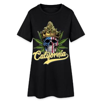 California - Frauen T-Shirt-Kleid - Schwarz - Vorne