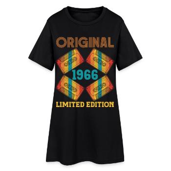 Ursprüngliches 60. Geburtstags-Tee 60 Jahre 1966 Geschenk-Tee - Frauen T-Shirt-Kleid - Schwarz - Vorne