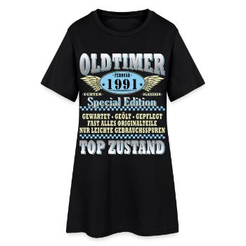 Original February Vintage 1991 Birthday Gift - Women’s T-Shirt Dress - black - Front