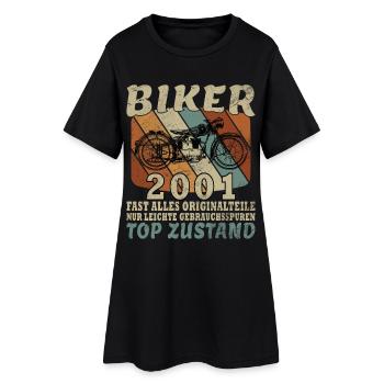 25e anniversaire motard motard 2001 - Robe T-shirt Femme - noir - Devant