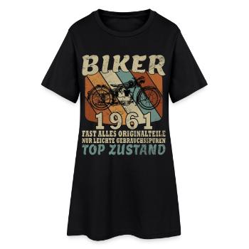 1961 anniversaire de motard motard vintage 65 ans - Robe T-shirt Femme - noir - Devant