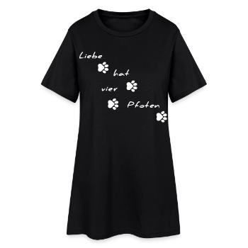 Love Has Four Paws Font Motif - Women’s T-Shirt Dress - black - Front