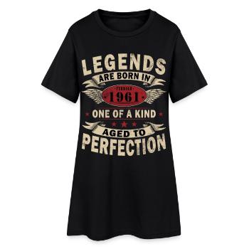 Februar 1961. Februar 1961 Geburtstagsgeschenk. - Frauen T-Shirt-Kleid - Schwarz - Vorne