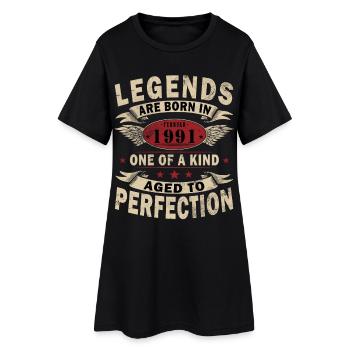 Februar 1991| Februar 1991 Jubiläum 1991 - Frauen T-Shirt-Kleid - Schwarz - Vorne