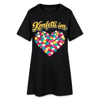 Confettis de carnaval en plein cœur - Robe T-shirt Femme - noir - Devant