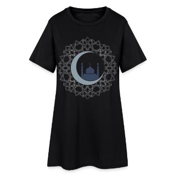Art Islamique Mosquée Croissant Lune Élégant - Robe T-shirt Femme - noir - Devant