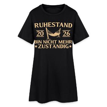 Ruhestand 2026 Abschiedsgeschenk Rente - Frauen T-Shirt-Kleid - Schwarz - Vorne