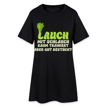 Gym POIREAUX AVEC TUYAU À PEINE DRESSÉ Drôle - Robe T-shirt Femme - noir - Devant