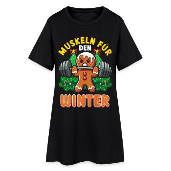 MUSCLES POUR L’HOMME EN PAIN D’ÉPICES D’HIVER Drôle - Robe T-shirt Femme - noir - Devant