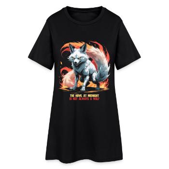 Créatures mythologiques kitsune - Robe T-shirt Femme - noir - Devant