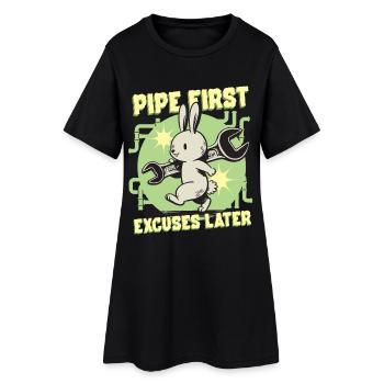 Tuyau constructeur de tuyaux poseurs de tuyaux en premier - Robe T-shirt Femme - noir - Devant
