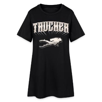 Taucher Tauchen - Frauen T-Shirt-Kleid - Schwarz - Vorne
