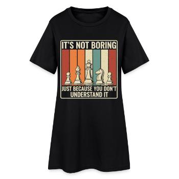 Les échecs ne sont pas ennuyeux – Retro Strategy Desi - Robe T-shirt Femme - noir - Devant